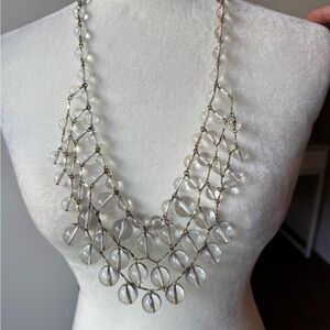 J.Crew Elegant Gold and Clear Beaded Necklace